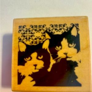 ⭐️ Cat Couple Rubber Stamp Stationary Letters Crafts Scrapbook